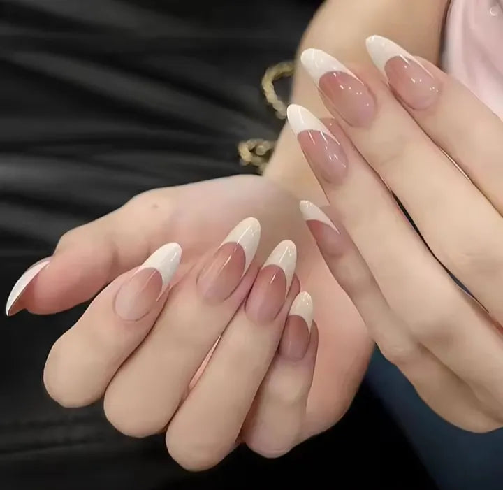 24 pcs Coffee Almond Press On Nails [With Glue Stickers Nail File]