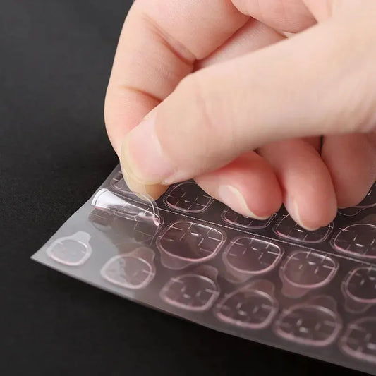 24 Pcs Double-Side Nail Adhesive Tabs Nail Glue Stickers 1 Sheet
