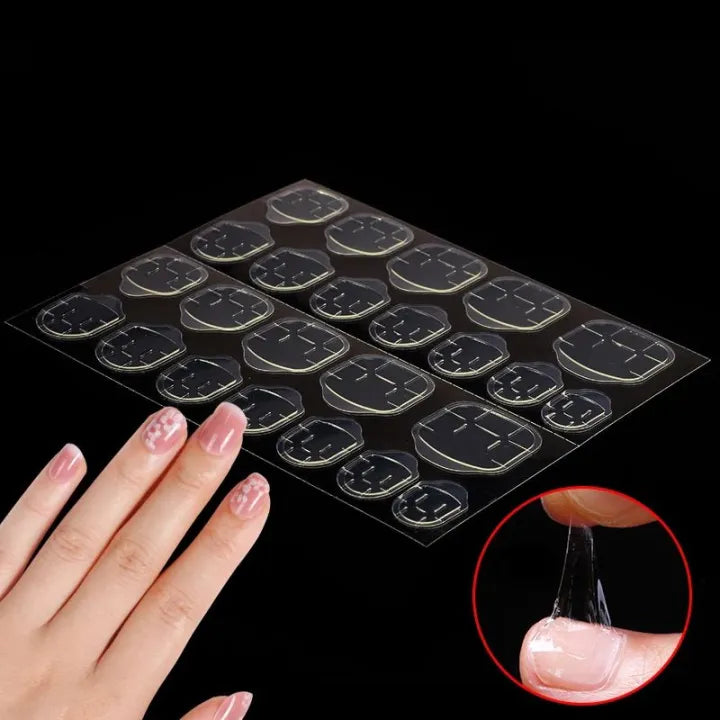 24 Pcs Cat eye Rhinestones Almond Shape Press On Nails [with glue stickers]