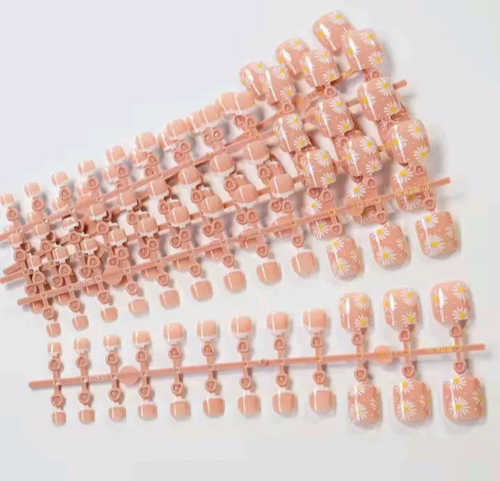 24 pcs Toe Nail Tips Press On Toe nails [With Glue Stickers Nail File]