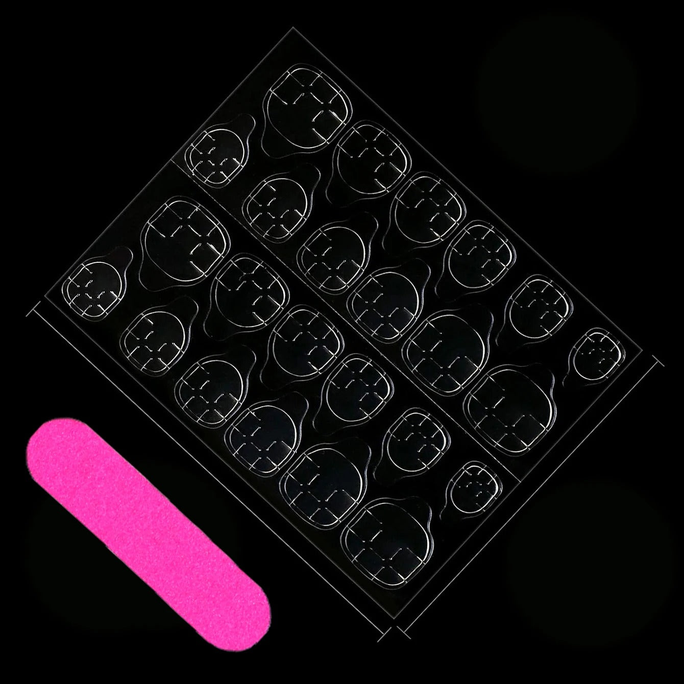 24 pcs square French press on nails [with nail glue sheet]